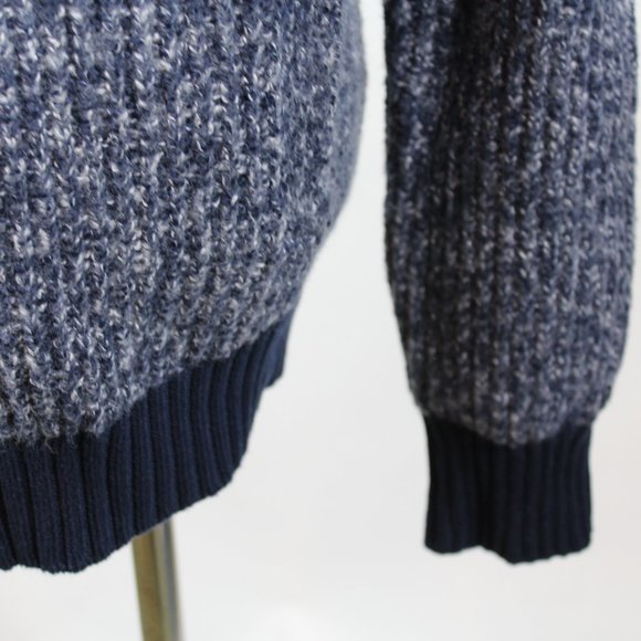 NWT Express Men's Marled Knit Sweater XL Blue Cotton Stretch - Picture 5 of 7